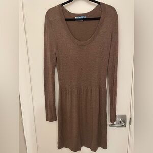 Chic Long Sleeve Brown Dress